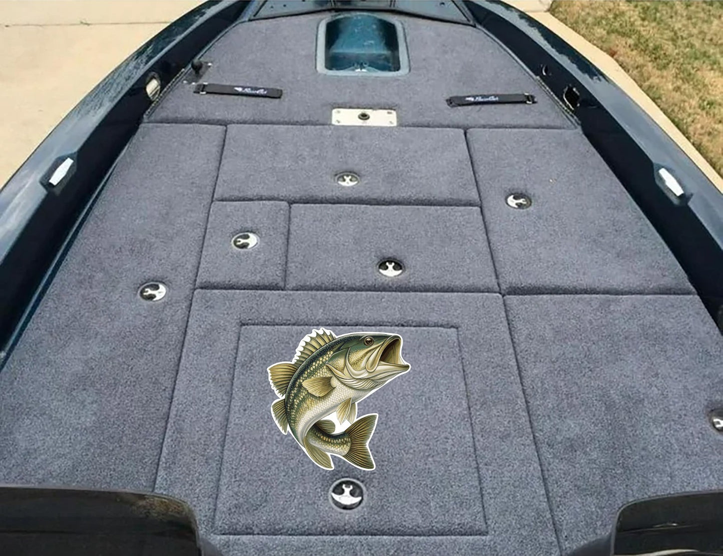 Jumping Bass Fish Professional Carpet Graphic Decal Sticker for Fishing Boats