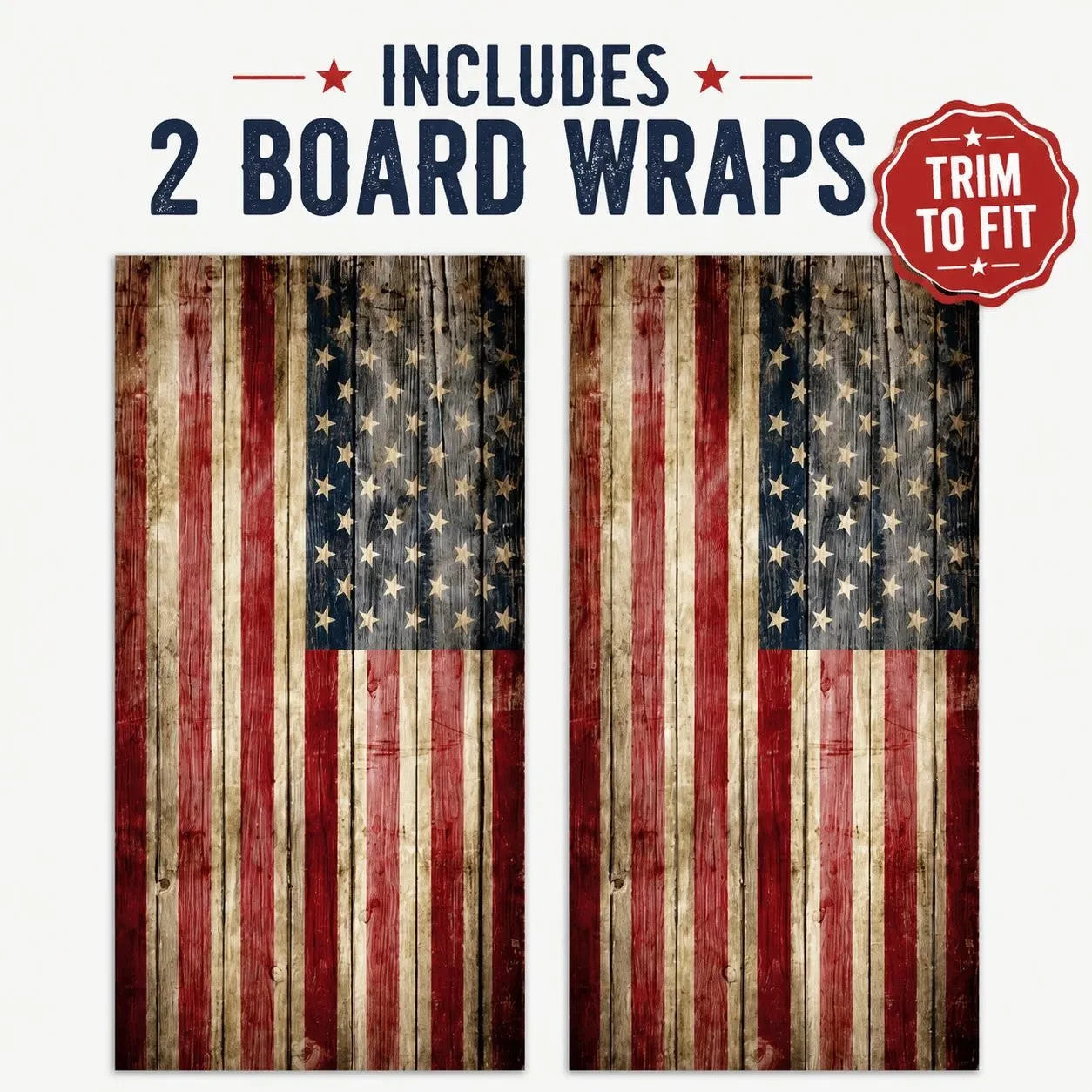 American Flag Cornhole Board Wraps Set of 2 Distressed Vinyl Decals Laminated
