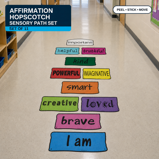 Positive Affirmation Hopscotch Decals Sensory Path Floor Stickers