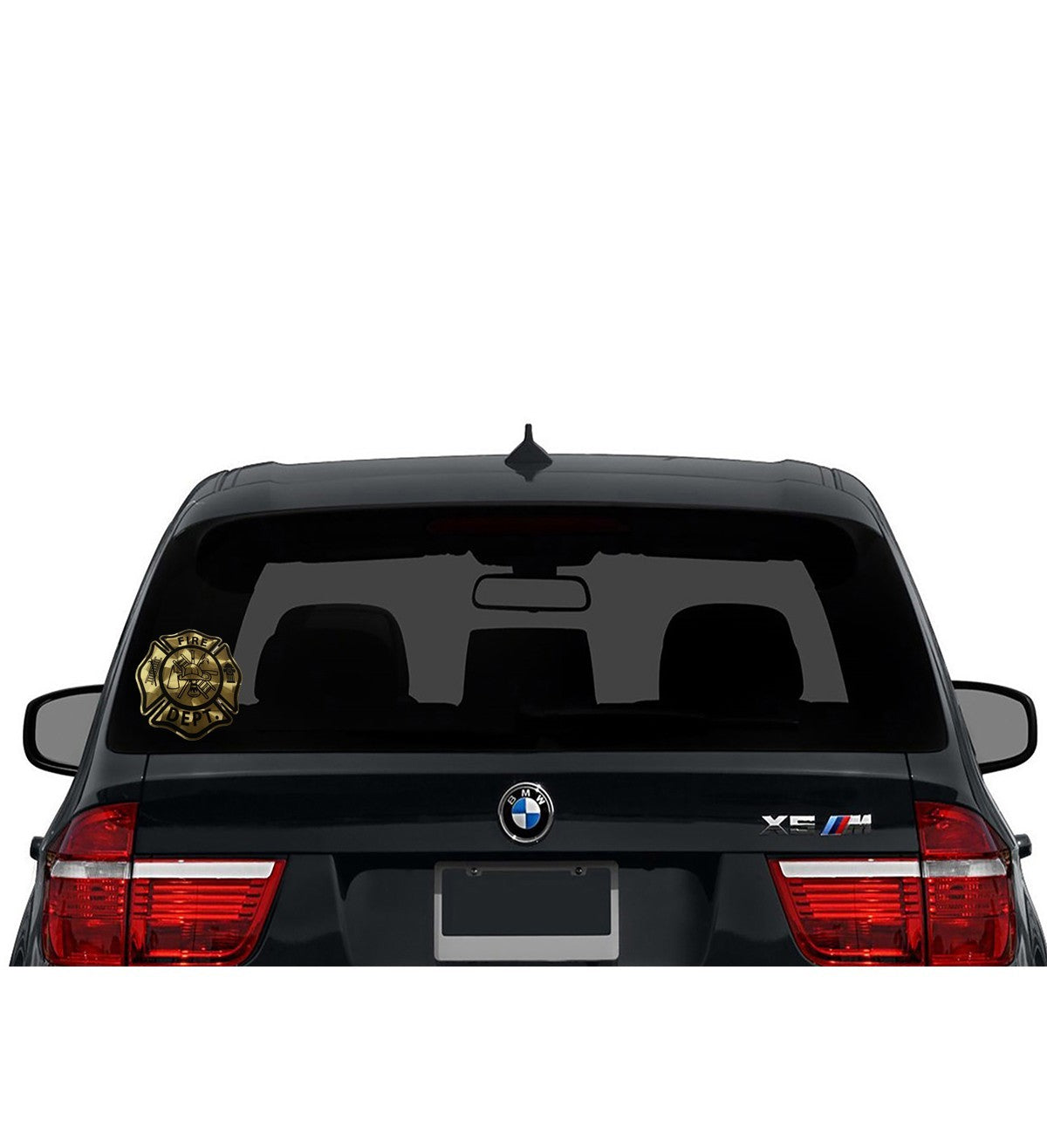Gold Metallic Engine Turn Fire Department Maltese Cross Decal  3 inch Outdoor