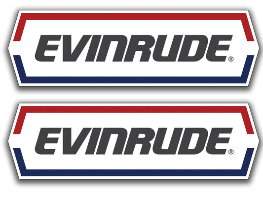 2x Evinrude Outboard Logo Die Cut Laminated Vinyl Decal Sticker | Choose Sizes