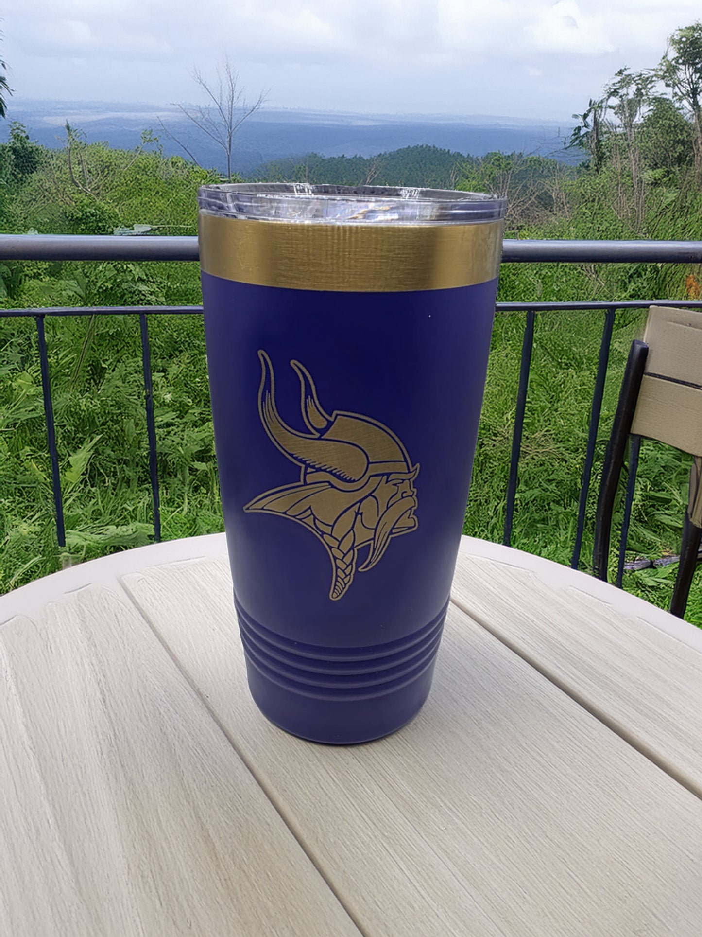 Minnesota Vikings Purple and Gold Polar Camel 20 oz. Football Tumbler with Slider Lid