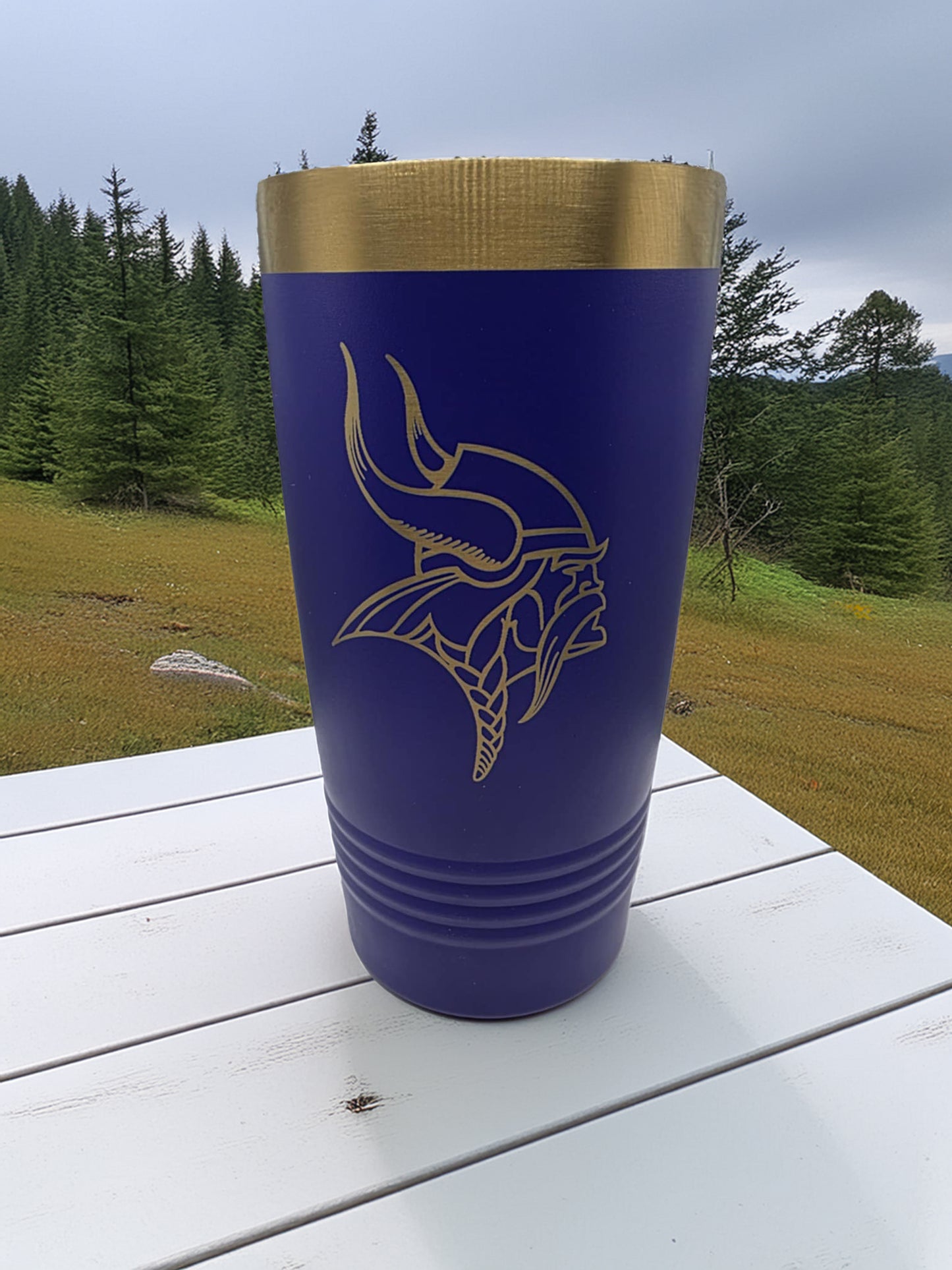 Minnesota Vikings Purple and Gold Polar Camel 20 oz. Football Tumbler with Slider Lid