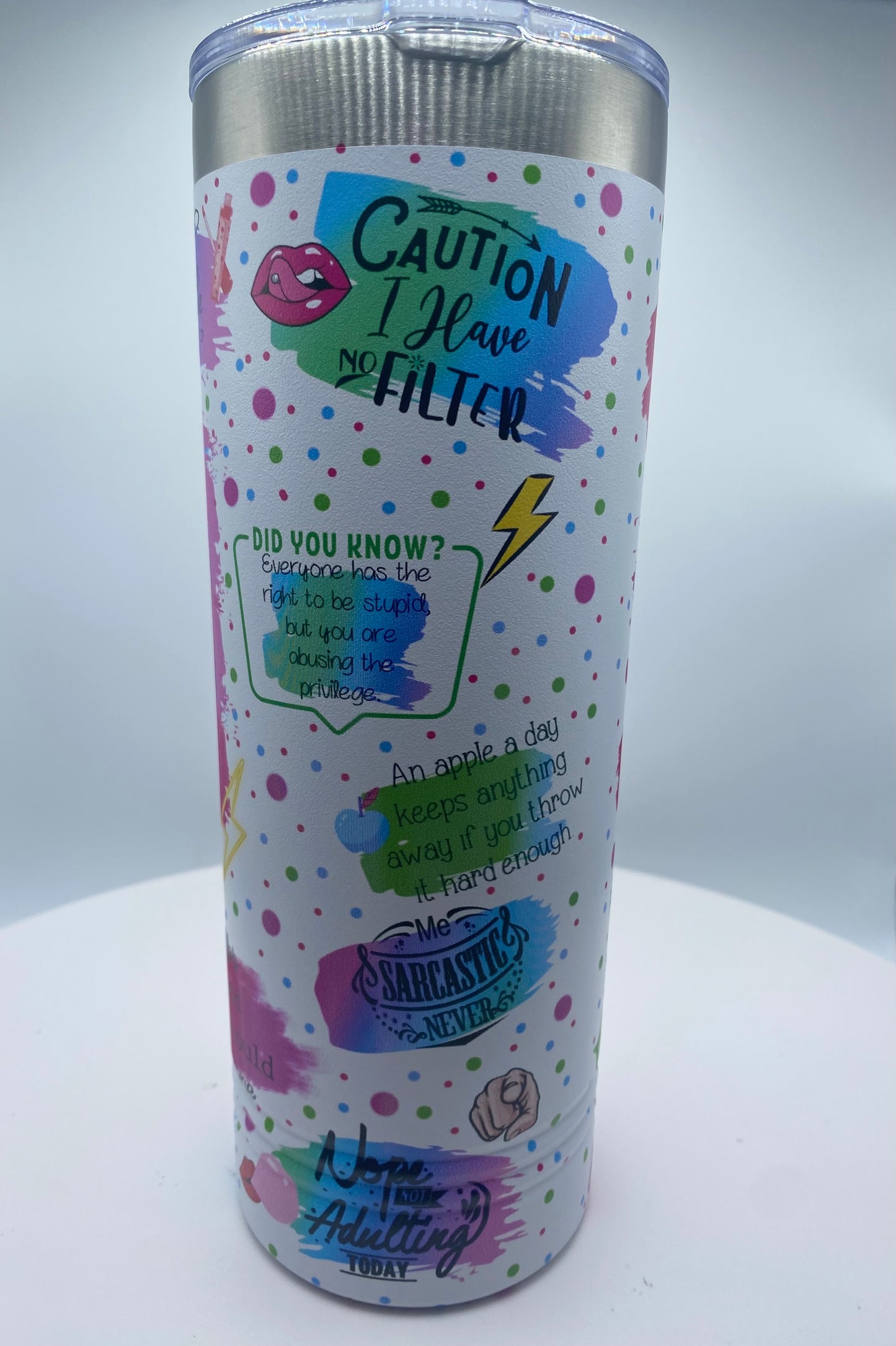 Sarcasm served daily - Skinny tumbler - UV printed