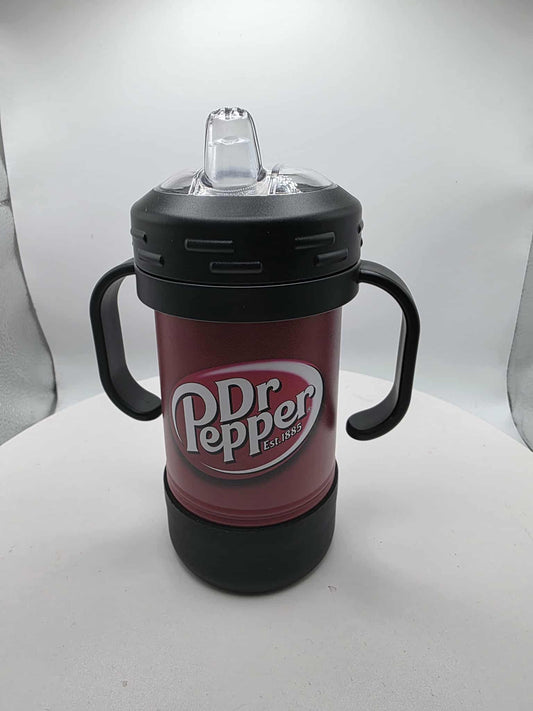 Dr. Pepper Insulated Sippy Cup Full Wrap UV Printed Color Soda Pop Inspired