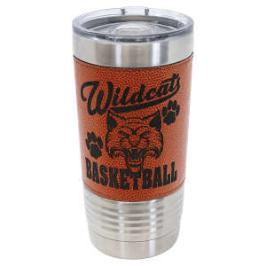 Basketball Leatherette Polar Camel Tumbler with Slider Lid