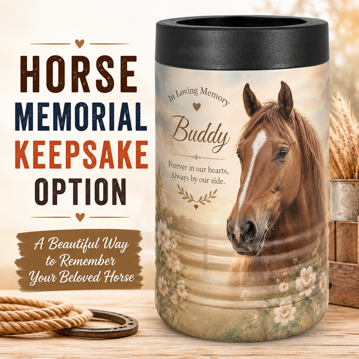 Custom Horse Photo Beverage Holder