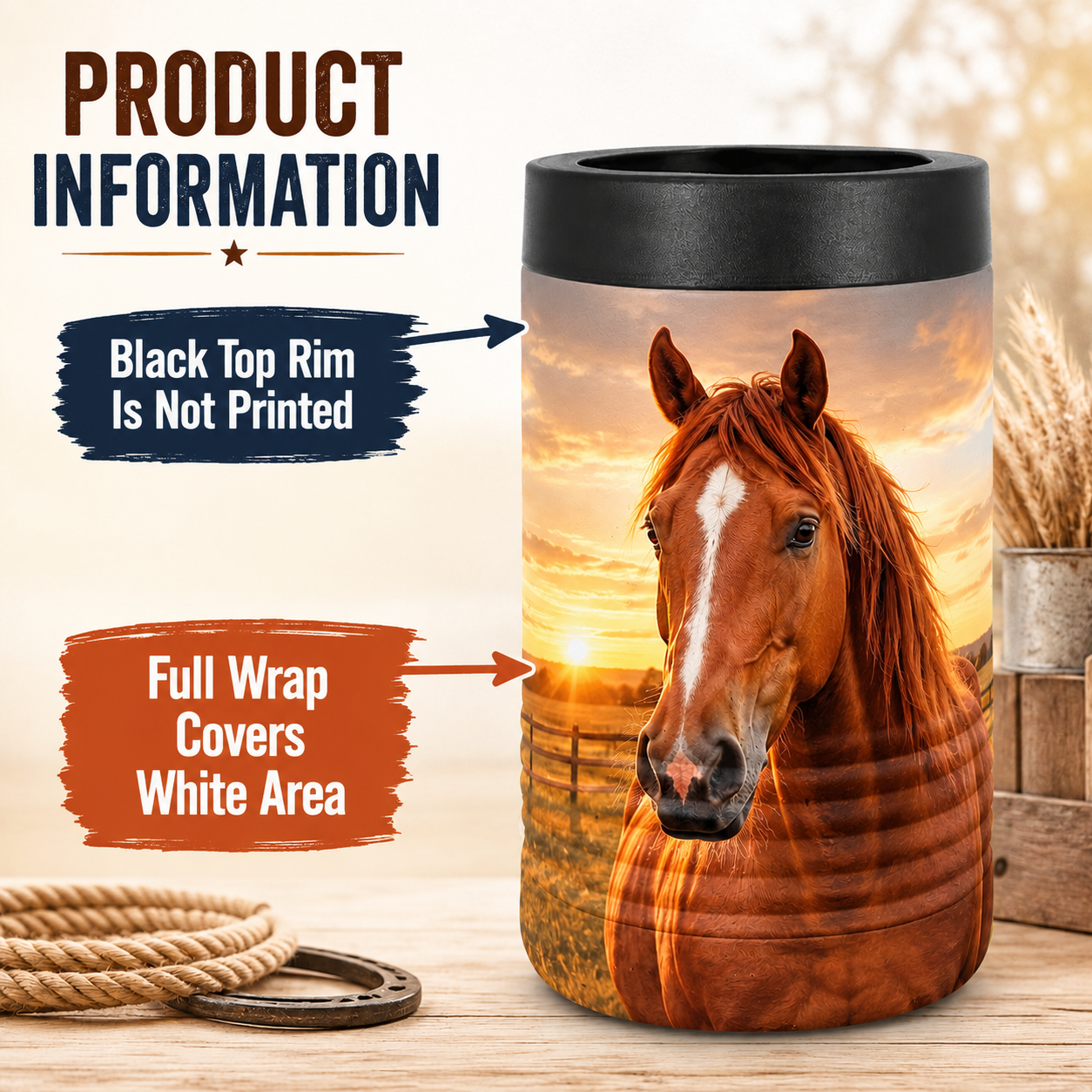Custom Horse Photo Beverage Holder