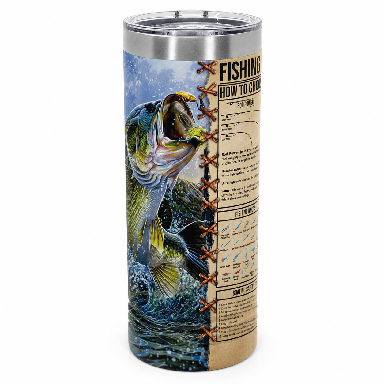 Fishing Knowledge Tumbler | Bass Fishing Gift for Anglers