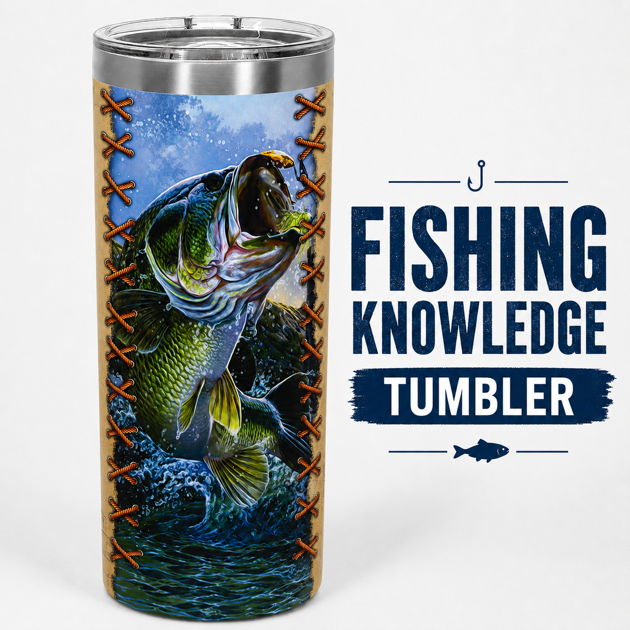 Fishing Knowledge Tumbler | Bass Fishing Gift for Anglers