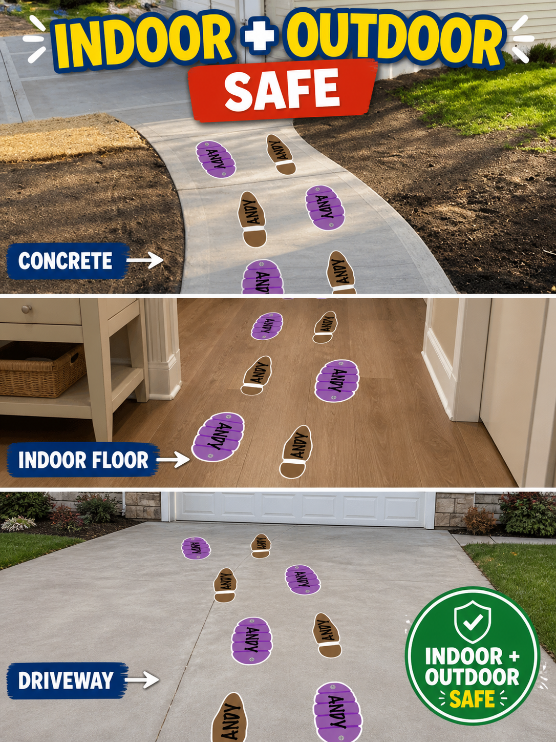 Custom Toy Story Footprint Decals – Personalized Buzz & Woody Floor Stickers for Kids | Removable Waterproof Wall & Floor Decals