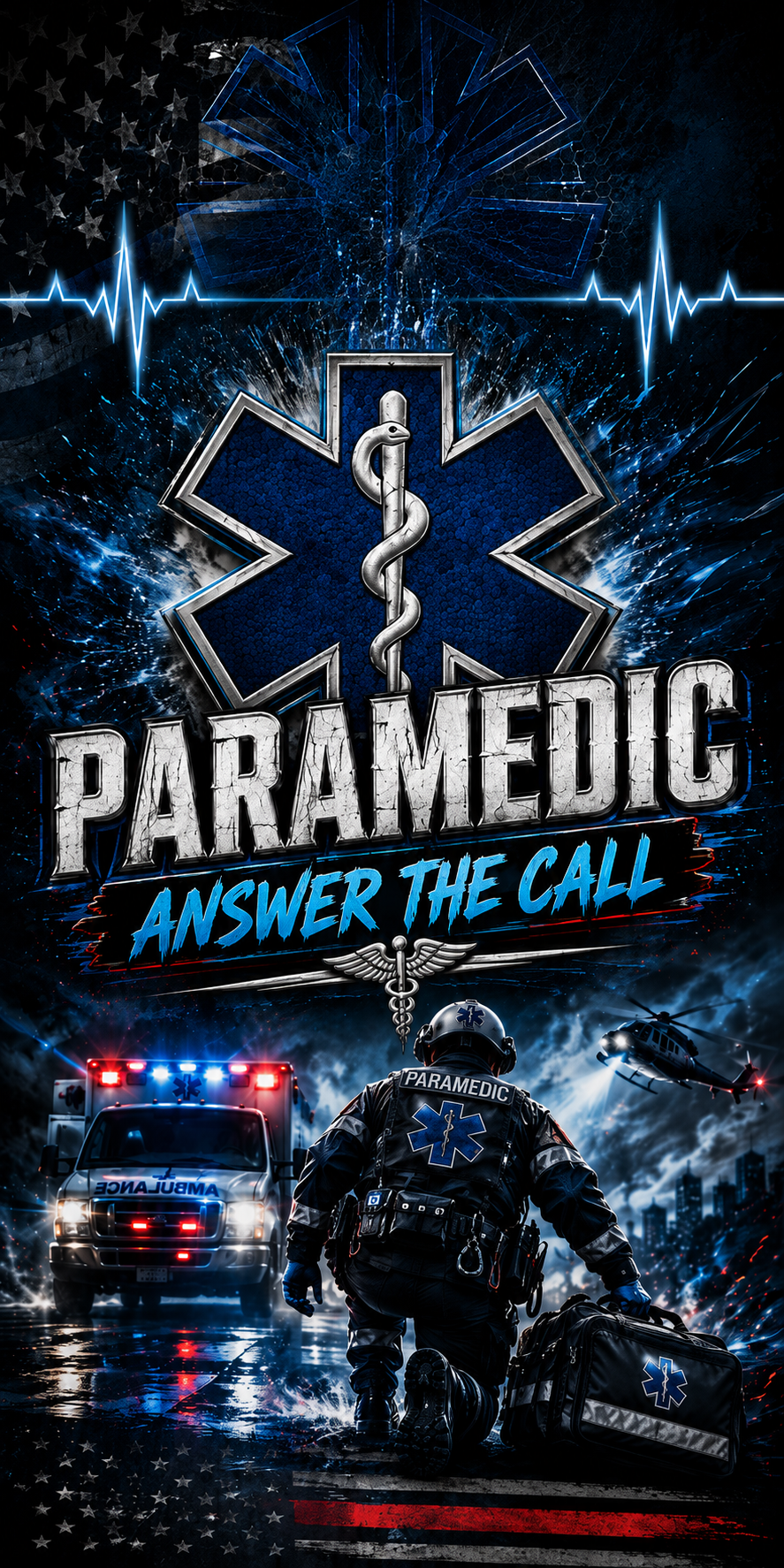 Paramedic Cornhole Board Wraps - EMS Answer The Call Vinyl Wrap Set of 2