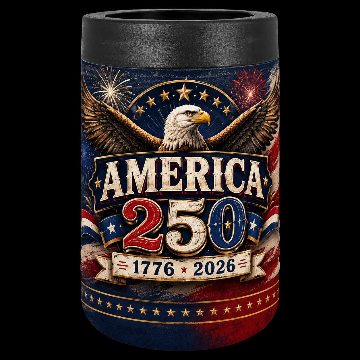 America 250 Polar Camel Beverage Holder | Patriotic Eagle Can Cooler