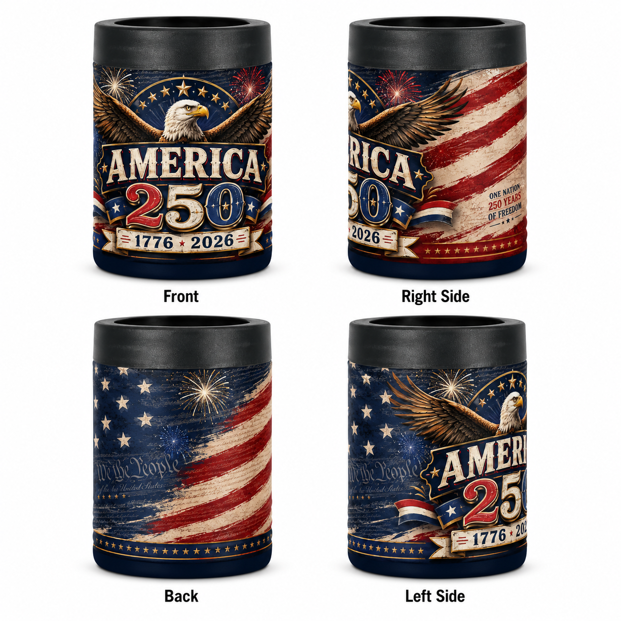 America 250 Polar Camel Beverage Holder | Patriotic Eagle Can Cooler