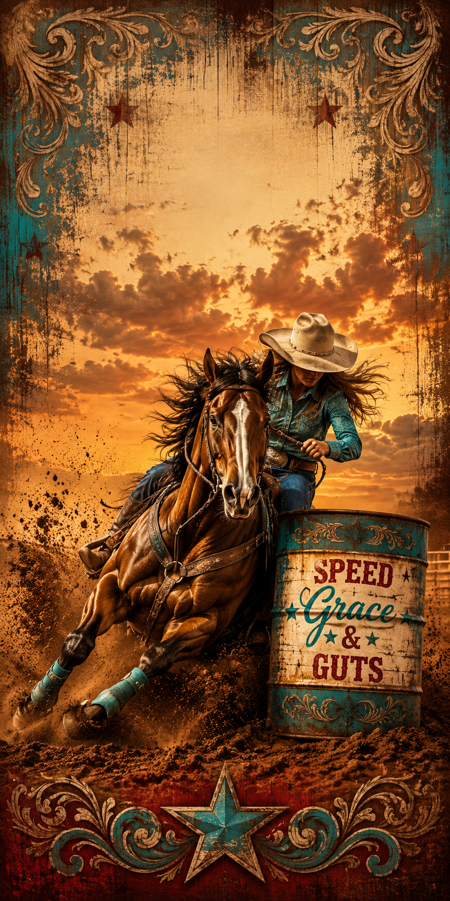 Barrel Racing Cornhole Board Wrap Set | Western Horse Racing Vinyl Wraps