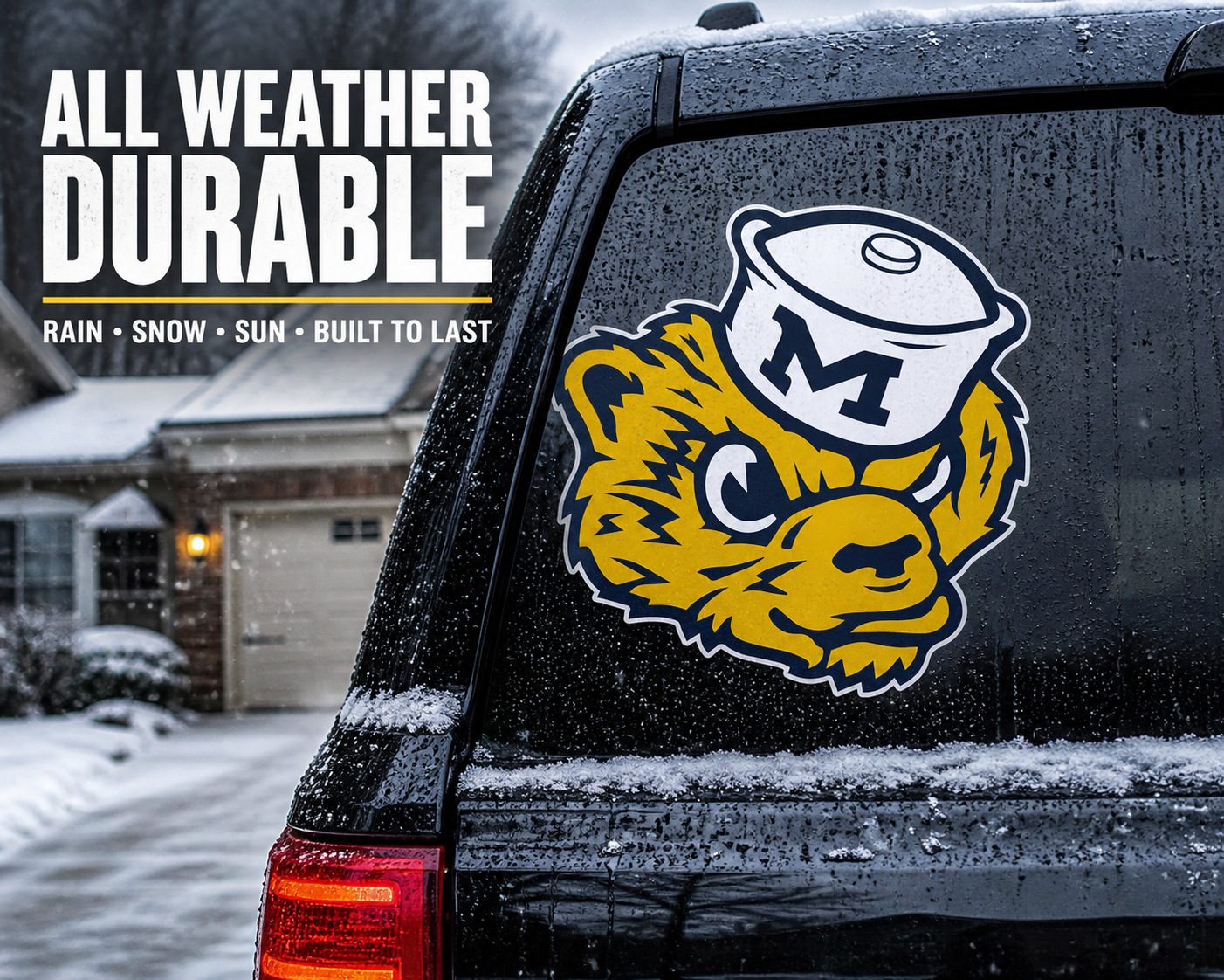 Michigan Wolverines College Vinyl Decal – Waterproof Car & Laptop Sticker (Multiple Sizes)
