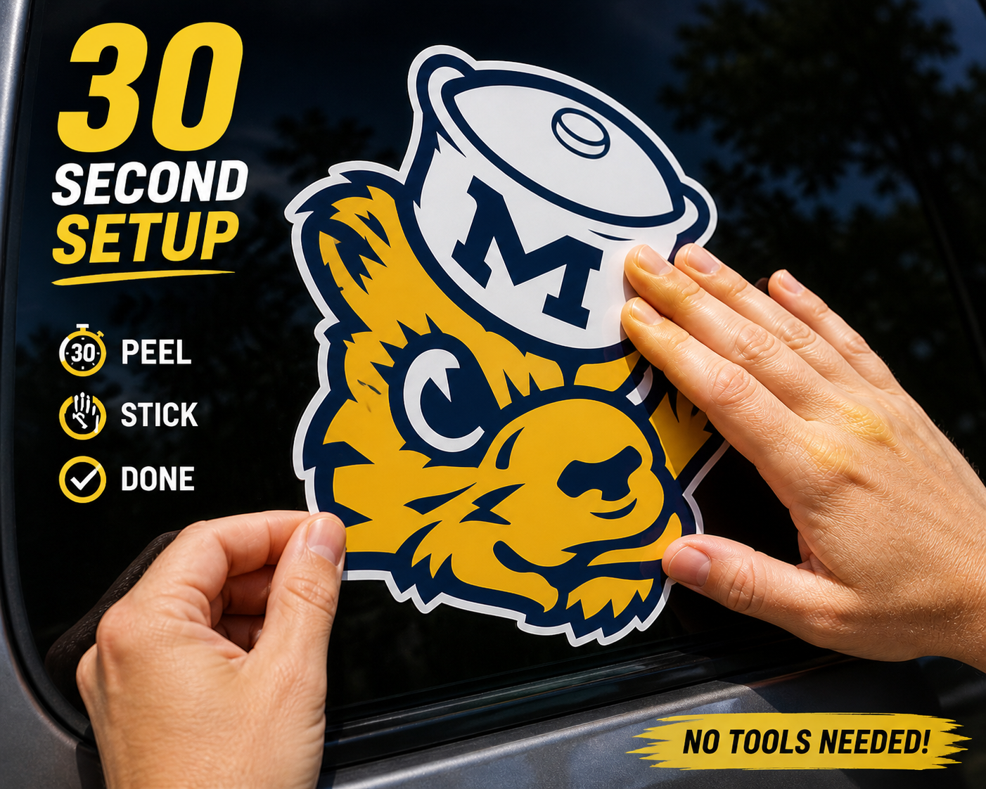 Michigan Wolverines College Vinyl Decal – Waterproof Car & Laptop Sticker (Multiple Sizes)