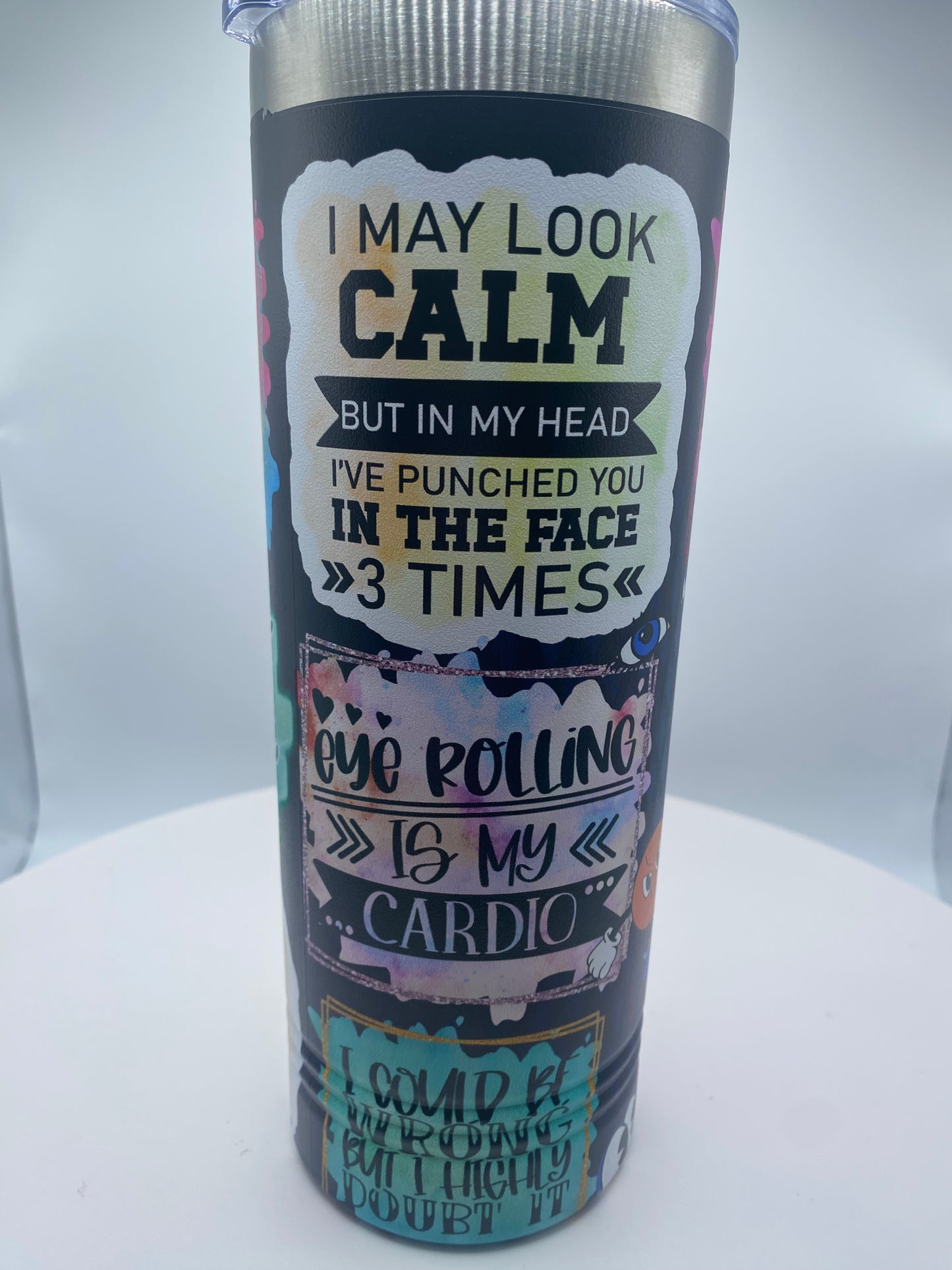 Fresh Sarcasm brewed daily - Skinny tumbler - UV printed