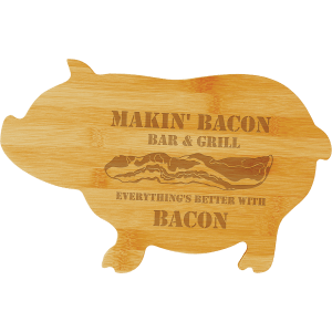 Bamboo Pig Shaped Cutting Board   - 13 3/4" x 8 3/4"