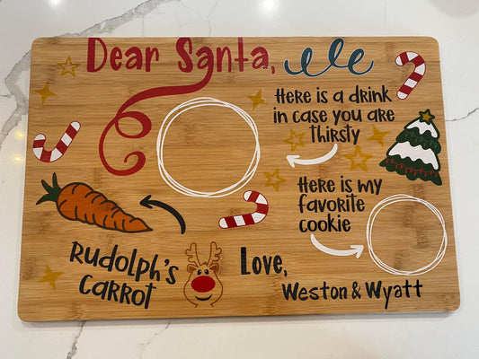 Santa Serving Tray - UV printed - with your family/child/childrens names