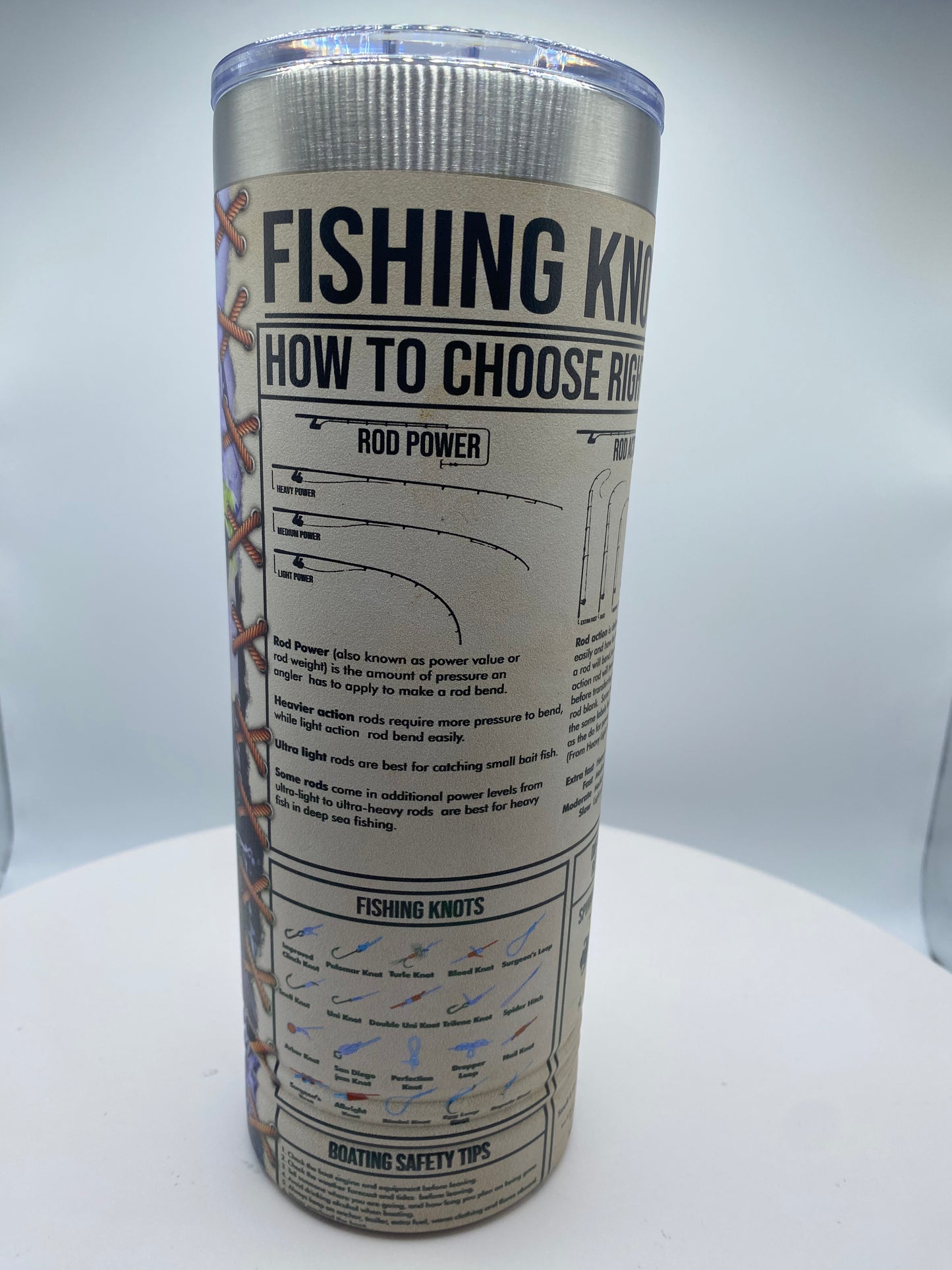 Fishing knowledge - Skinny tumbler - UV printed