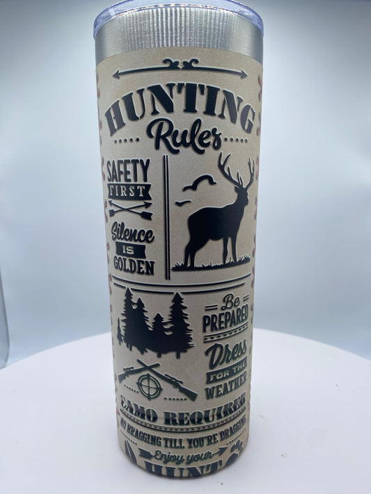 Hunting Rules - Skinny tumbler - UV printed