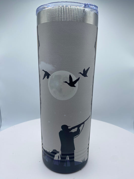 Duck hunting knowledge - skinny tumbler - UV printed