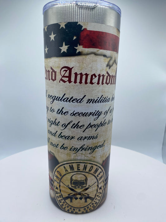 The 2nd Amendment - Skinny Tumbler - UV printed