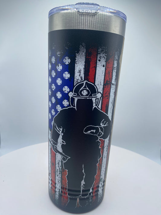 Firefighter knowledge - UV printed - Skinny tumbler