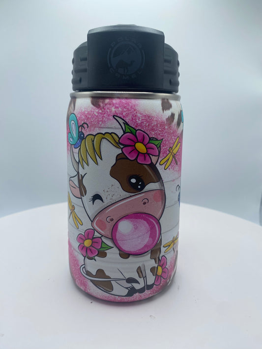 Cow - 12 oz Water Bottle - UV printed