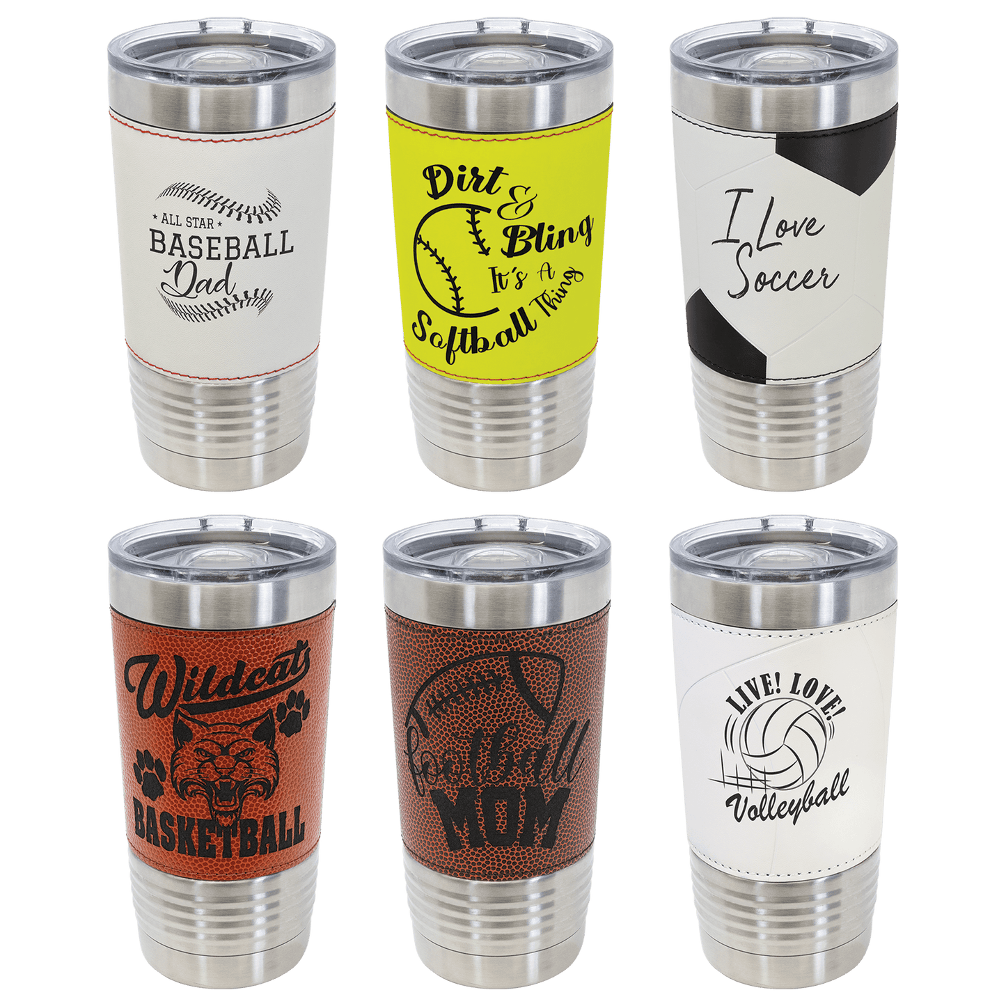 Customizable Polar Camel 20 oz. Football Tumbler with Slider Lid