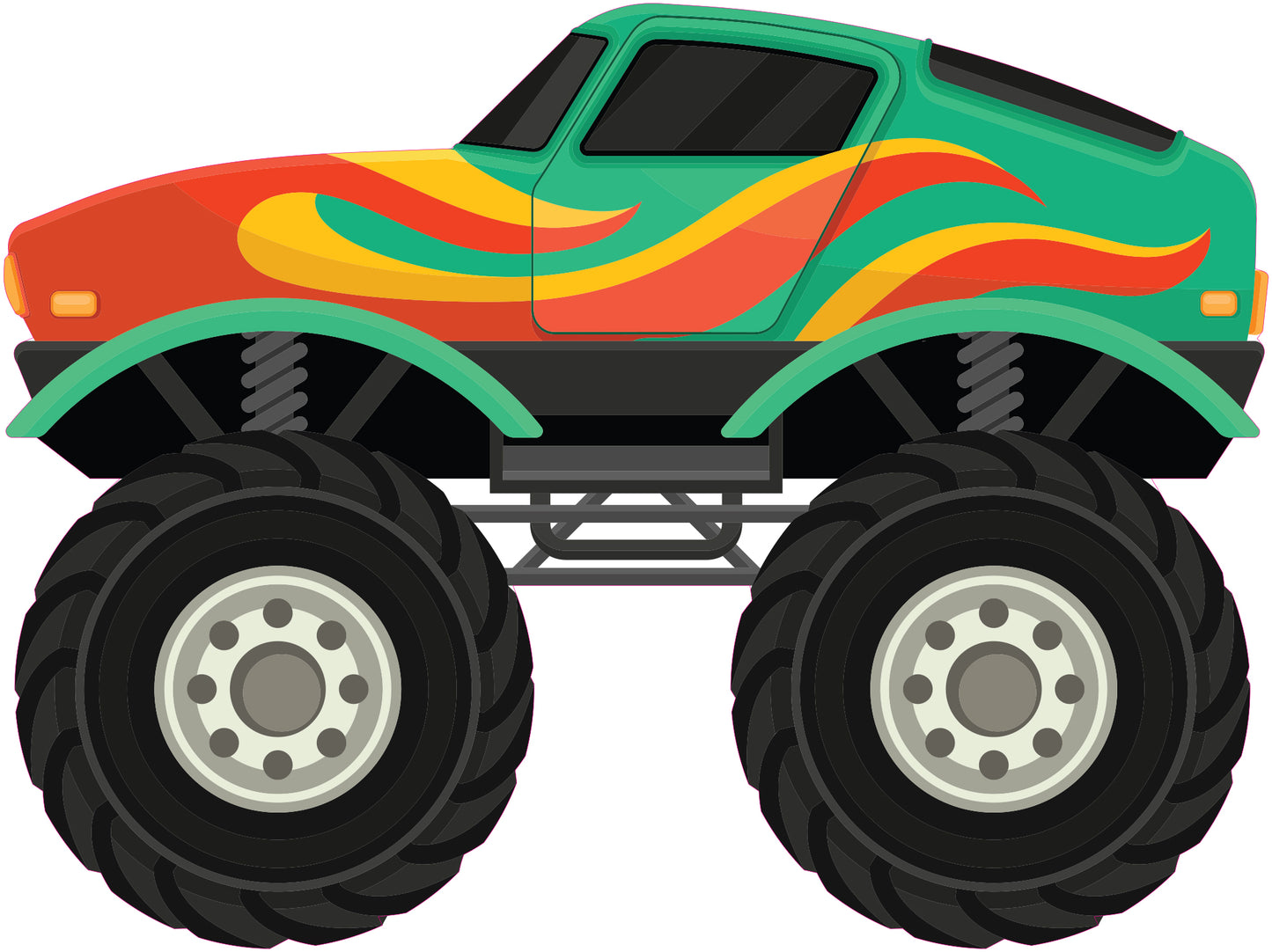 Monster Truck Floor Decals – Set of 6 Peel & Stick Party Path Stickers