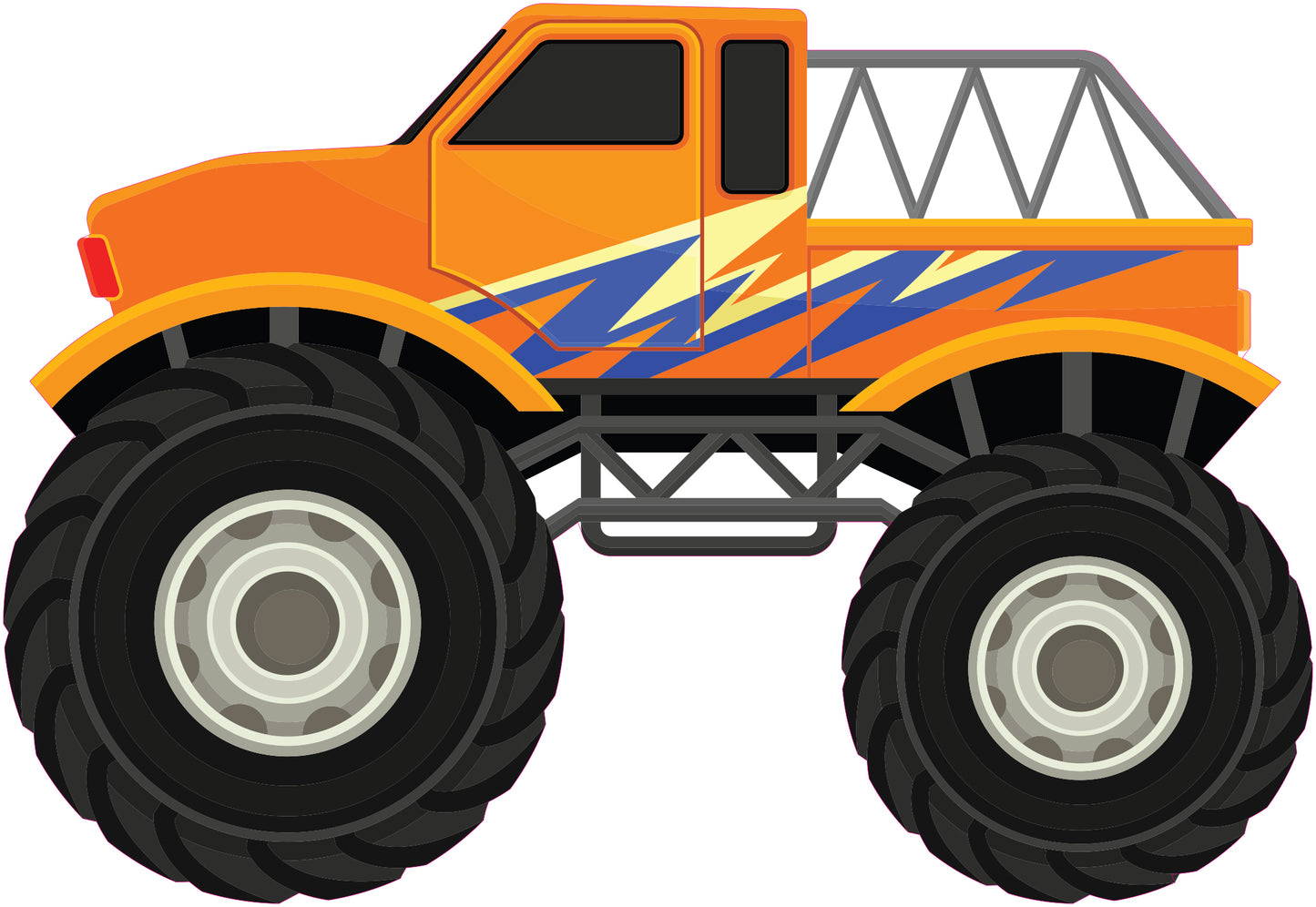 Monster Truck Floor Decals – Set of 6 Peel & Stick Party Path Stickers