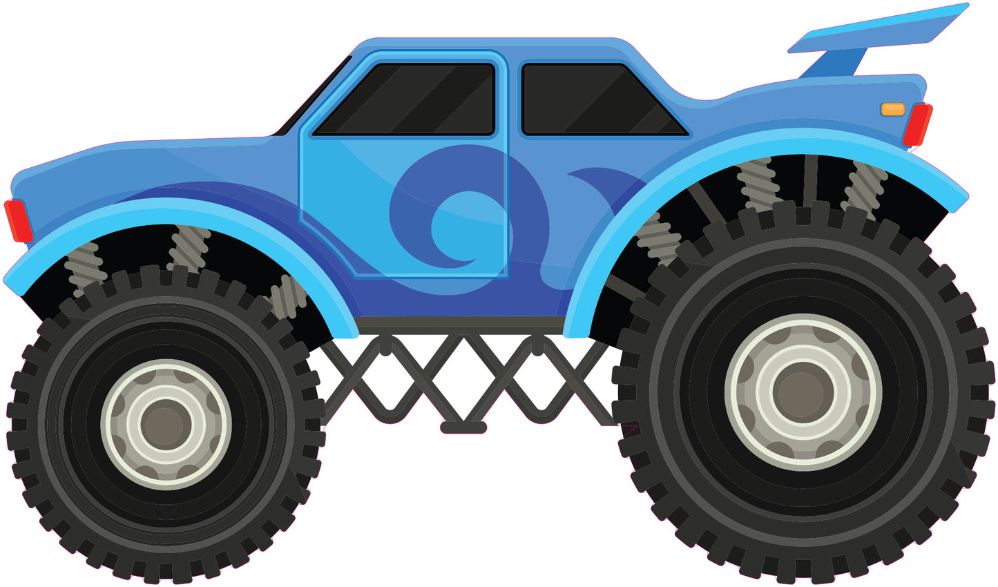 Monster Truck Floor Decals – Set of 6 Peel & Stick Party Path Stickers