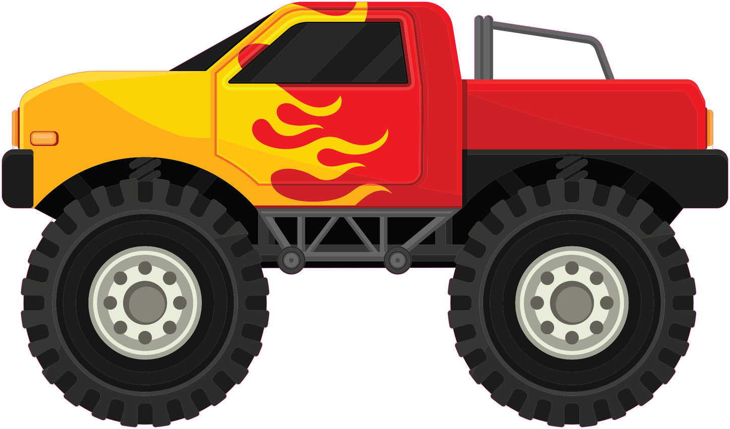 Monster Truck Floor Decals – Set of 6 Peel & Stick Party Path Stickers