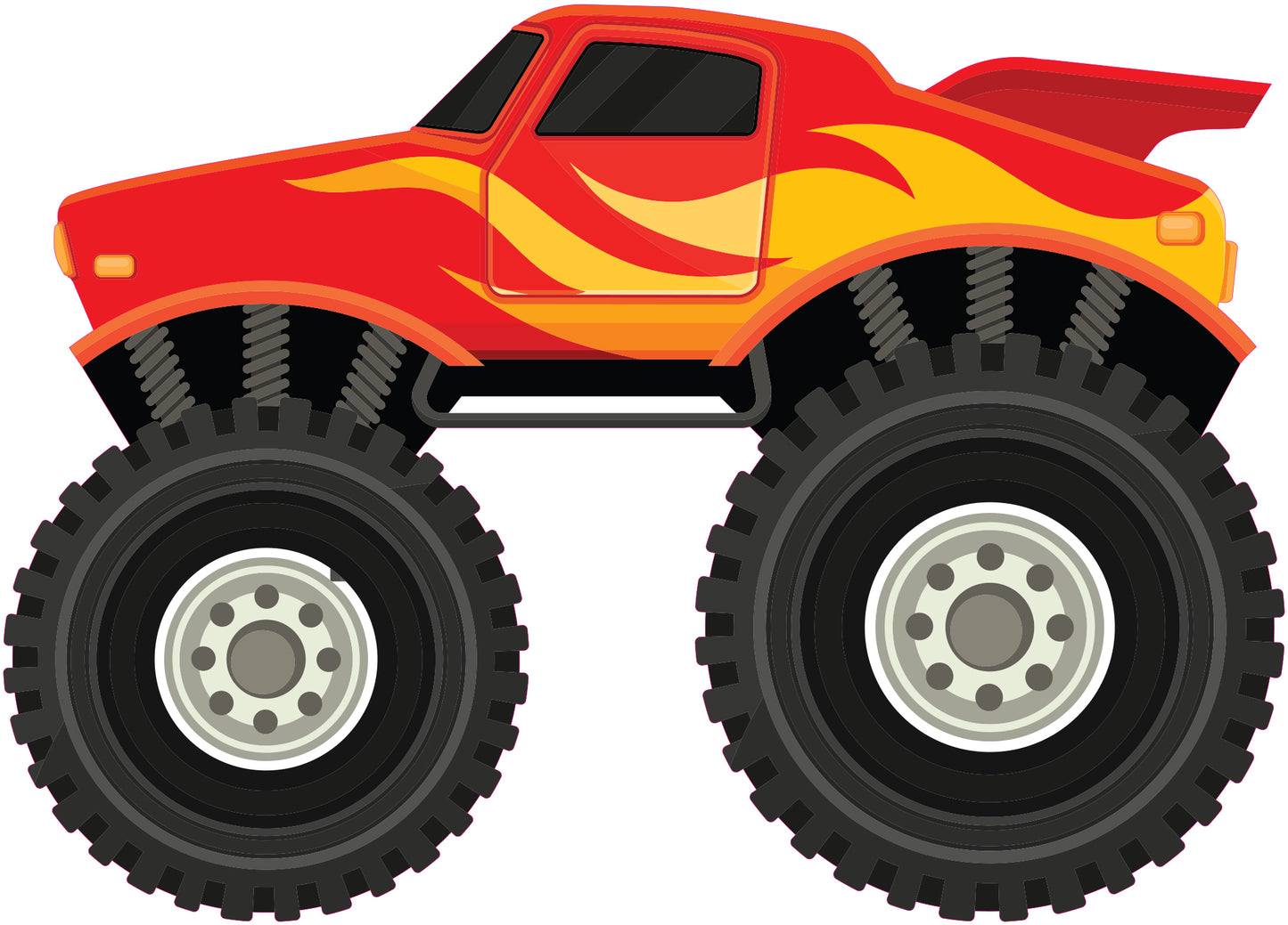 Monster Truck Floor Decals – Set of 6 Peel & Stick Party Path Stickers