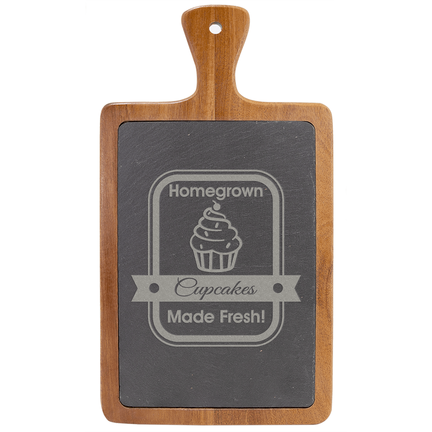 Acacia Wood/Slate Cutting Board - 13 1/4" x 7"