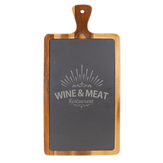 Acacia Wood/Slate Cutting Board - 16" x 7 3/4"