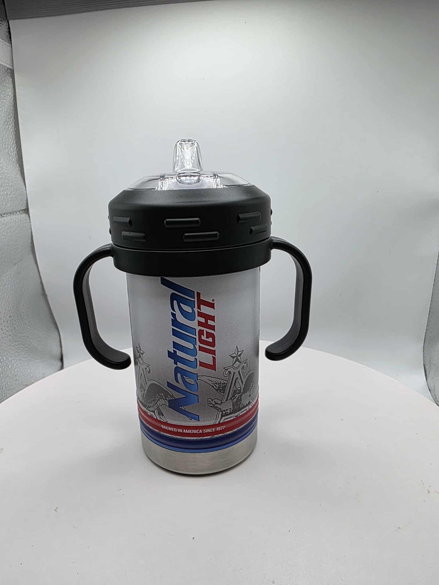 Natural Light Ice Insulated Sippy Cup Full Wrap UV Printed Color Beer Inspired