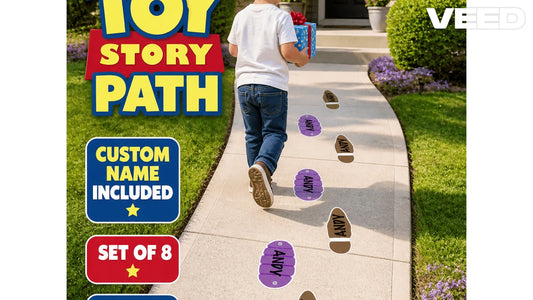 Custom Toy Story Footprint Decals – Personalized Buzz & Woody Floor Stickers for Kids | Removable Waterproof Wall & Floor Decals