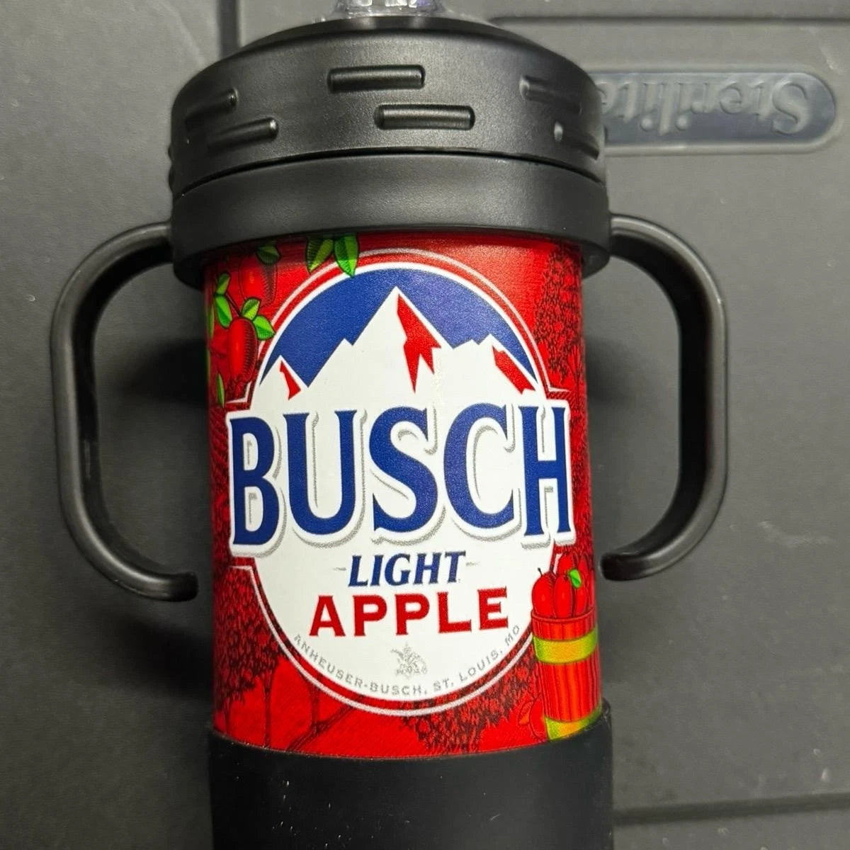 Busch Light Apple - Inspired Insulated Sippy Cup – Funny Baby Drinking Buddy Cup – Spill Proof 10oz Stainless Steel Toddler Gift